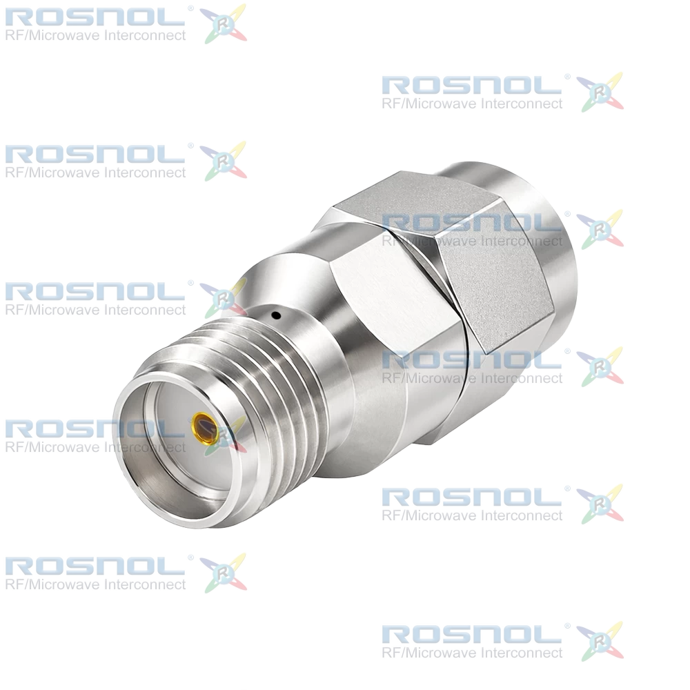 SMA Pulg (Male) to SMA  Jack (Female) Adapter With Venting Hole For TVAC Application, DC-18GHz VSWR 1.2
