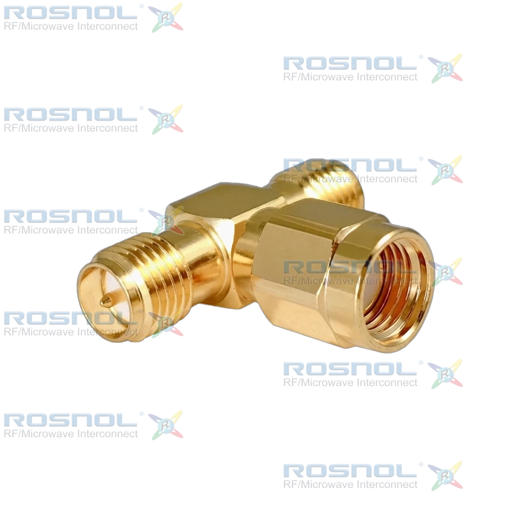 SMA R/P Jack (Female) to SMA R/P Plug (Male) to SMA R/P Jack (Female) T-Adapter, DC-12.4GHz