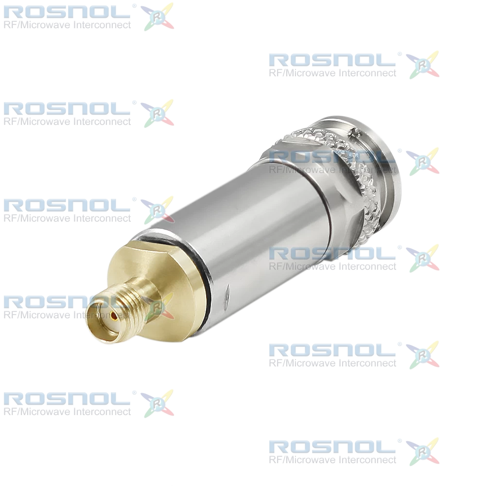 Precision TNC Plug (Male) to SMA Jack (Female) Adapter, DC-18GHz VSWR 1.25