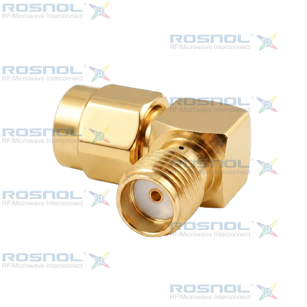 SMA Plug (Male) to SMA Jack (Female) Right Angle Adapter With Venting Hole For TVAC DC-18GHz VSWR 1.20