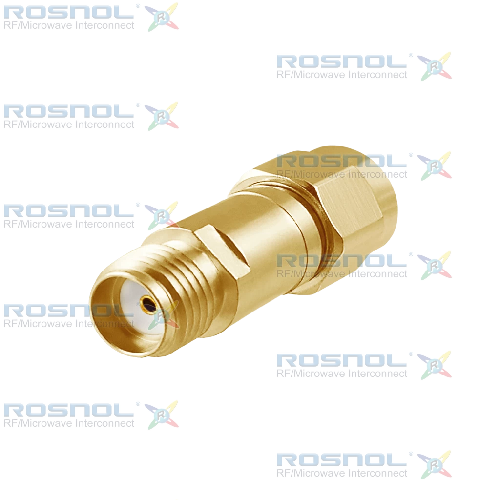 SMA Plug (Male) to SMA Jack (Female) Fixed Attenuator, DC-10GHz 2Watt 4dB VSWR 1.3