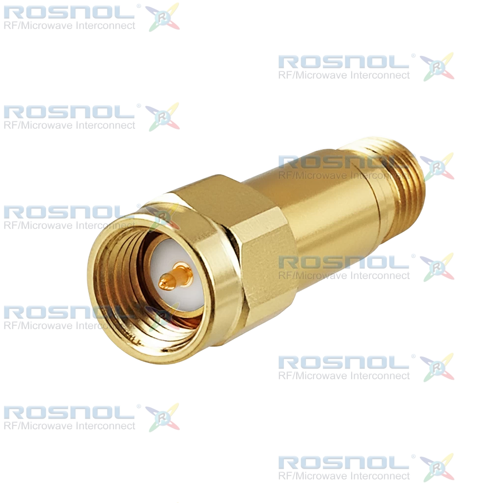 SMA Plug (Male) to SMA Jack (Female) Fixed Attenuator, DC-12.4GHz 2Watt 60dB VSWR 1.3