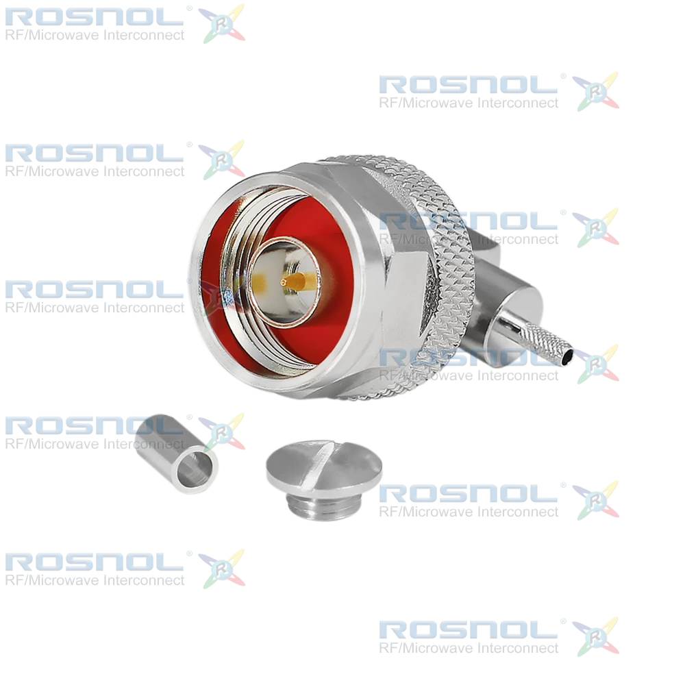 N Plug (Male) Right-Angle Cable Connector for RG-174, RG-188A, RG-316, BELDEN 7805, DC- 11GHz VSWR 1.22
