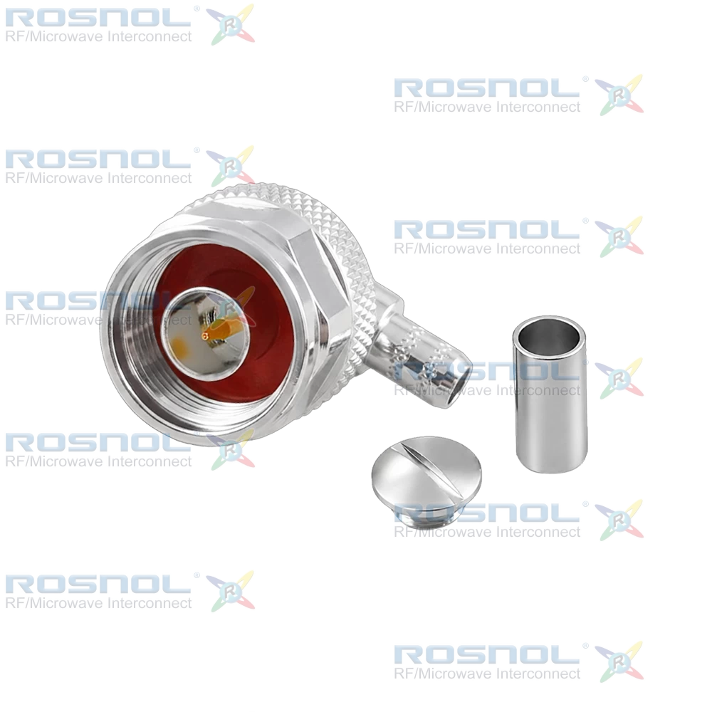 N Plug (Male) Right-Angle Cable Connector for LMR 240, BELDEN H155, RNL-240, DC- 6GHz VSWR1.35