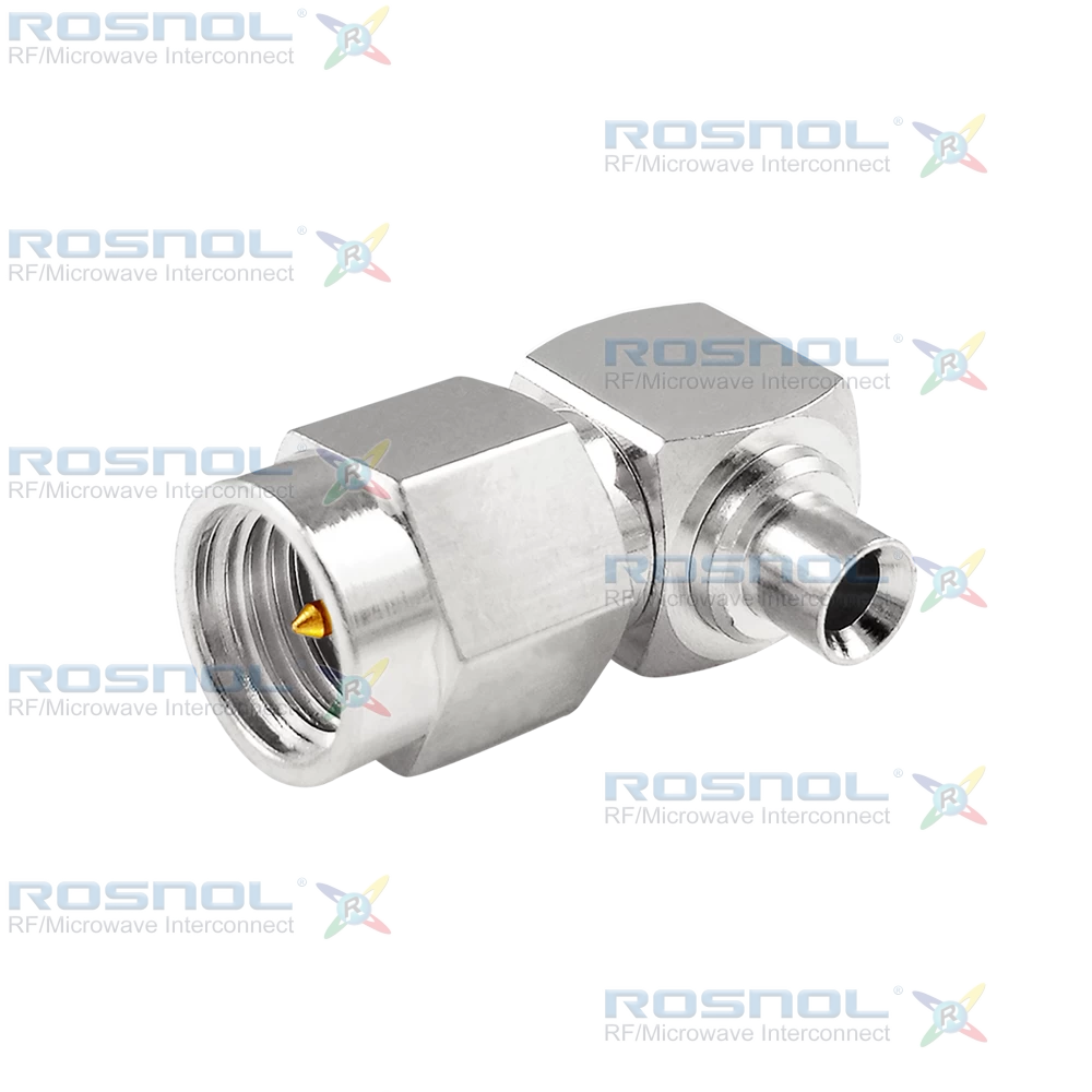 SMA Plug (Male) Right-Angle Cable Connector for .085, .086, RG-405, EF-405, DC-12.4GHz VSWR1.25