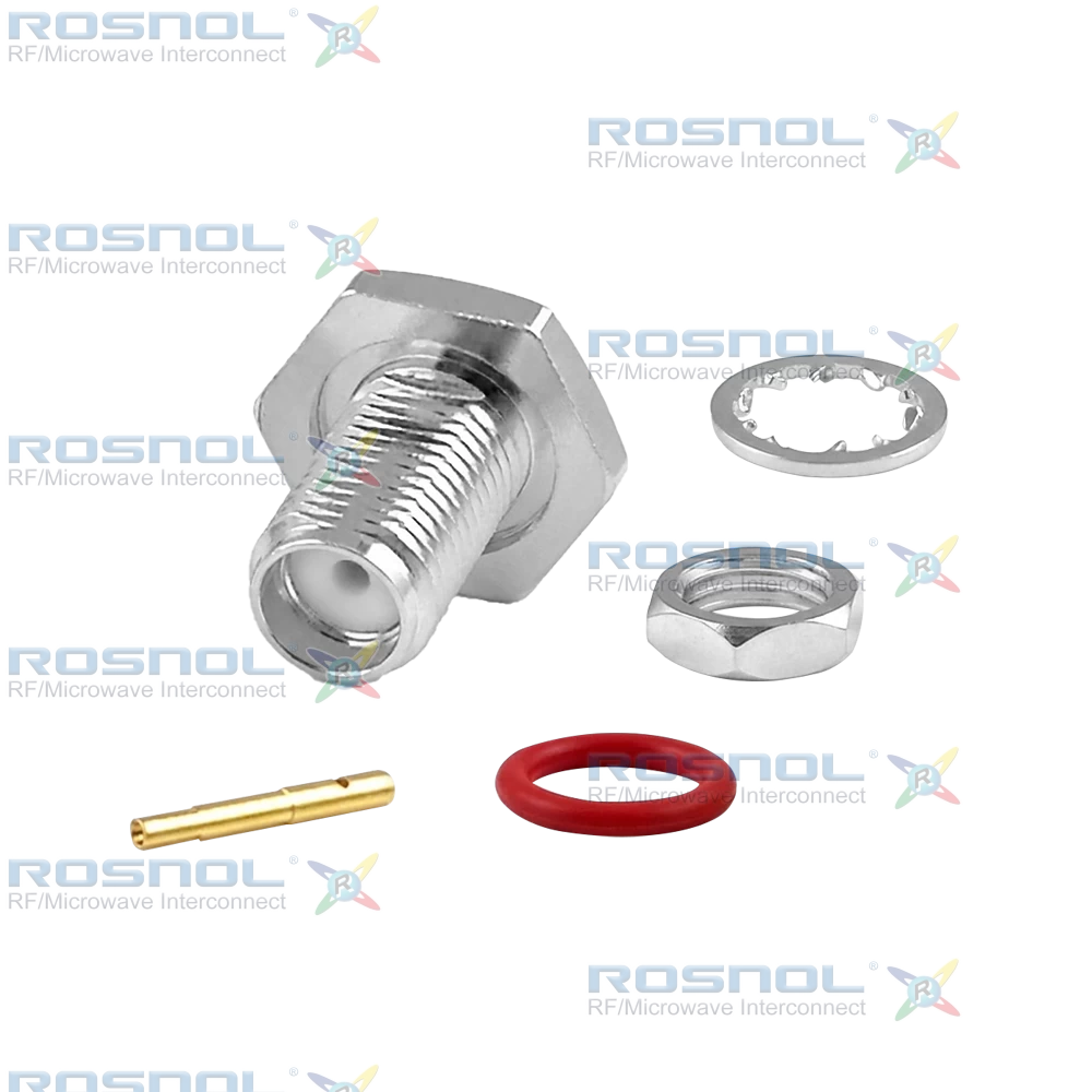 SMA Jack (Female) Straight Bulkhead Cable Connector for RSR-085, RSF-085, RSF-085-FEP, UT-85, RG-405/U, RTK- FS 085, RTK- Flex 405, BELDEN 1671A, DC-18GHz VSWR 1.25