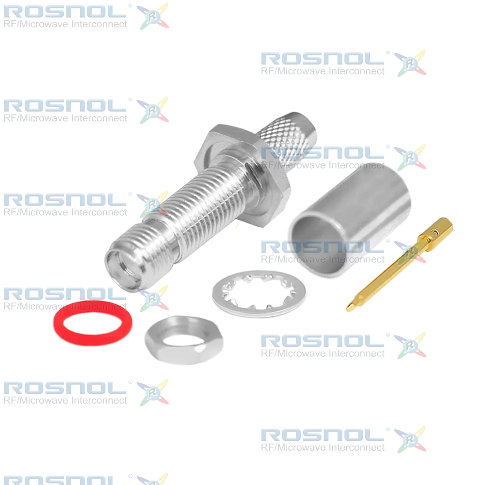 SMA R/P Jack (Female) Straight Bulkhead Cable Connector for LMR-240, BELDEN 7808A, BELDEN 9258, Belden H155, RNL-240, DC-6 GHz VSWR 1.30