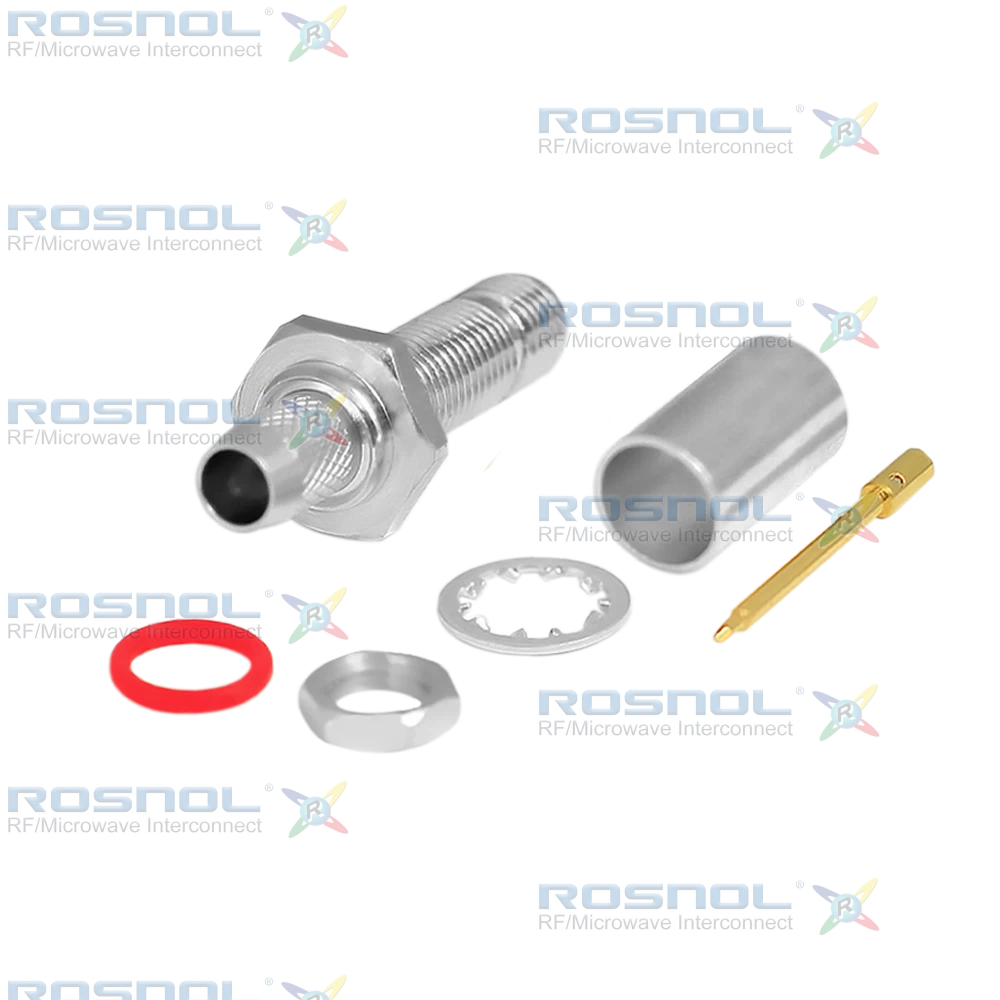 SMA R/P Jack (Female) Straight Bulkhead Cable Connector for LMR-240, BELDEN 7808A, BELDEN 9258, Belden H155, RNL-240, DC-6 GHz VSWR 1.30