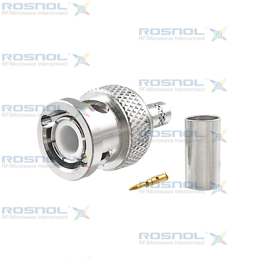 BNC Plug (Male) Straight Cable Connector for LMR-240, Belden H155, RNL-240, DC-4GHz VSWR1.20