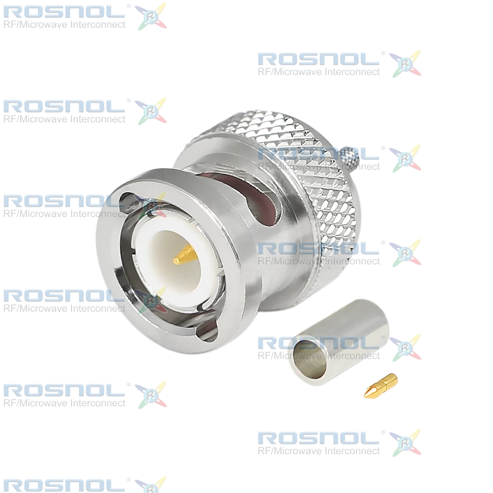 BNC Plug (Male) Straight Cable Connector for RG-174, RG-188, RG-316, DC-4GHz VSWR1.25