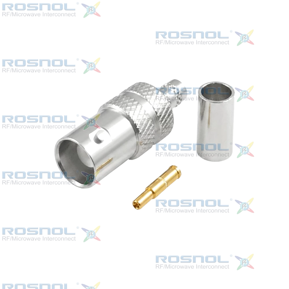 BNC Jack (Female) Straight Cable Connector for RG-58, RG-58A, RG-58C, RG-141, RG-303, BELDEN 7806A, BELDEN 9907, LMR-195, DC- 4 GHz VSWR 1.12