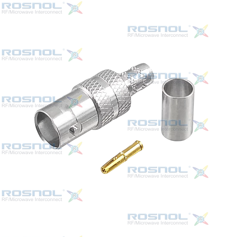 BNC Jack (Female) Straight Cable Connector for LMR-240, BELDEN H155, RNL-240, DC- 4 GHz