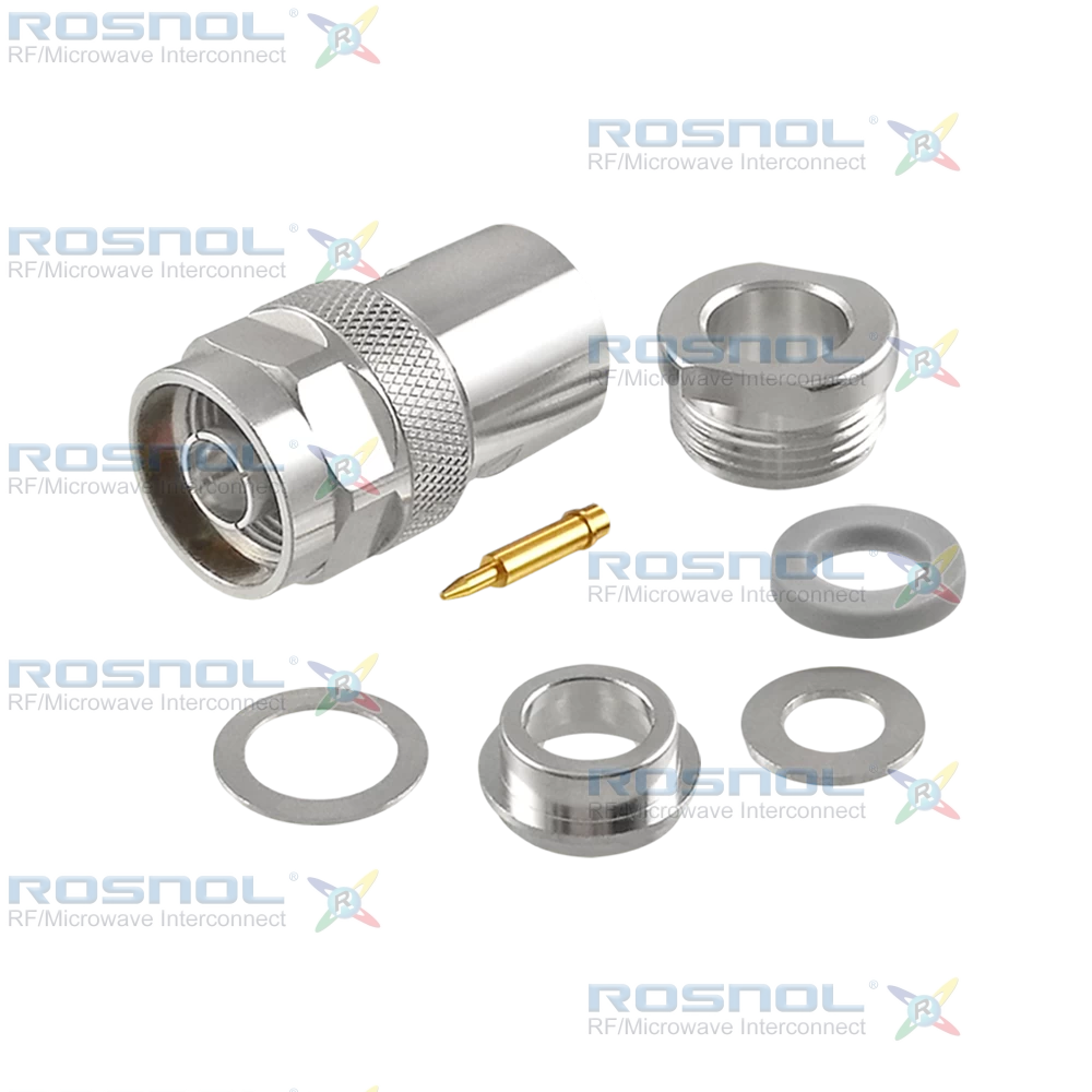 N Plug (Male) Straight Cable Connector for RG-214, RG-213, DC-6GHz VSWR 1.3