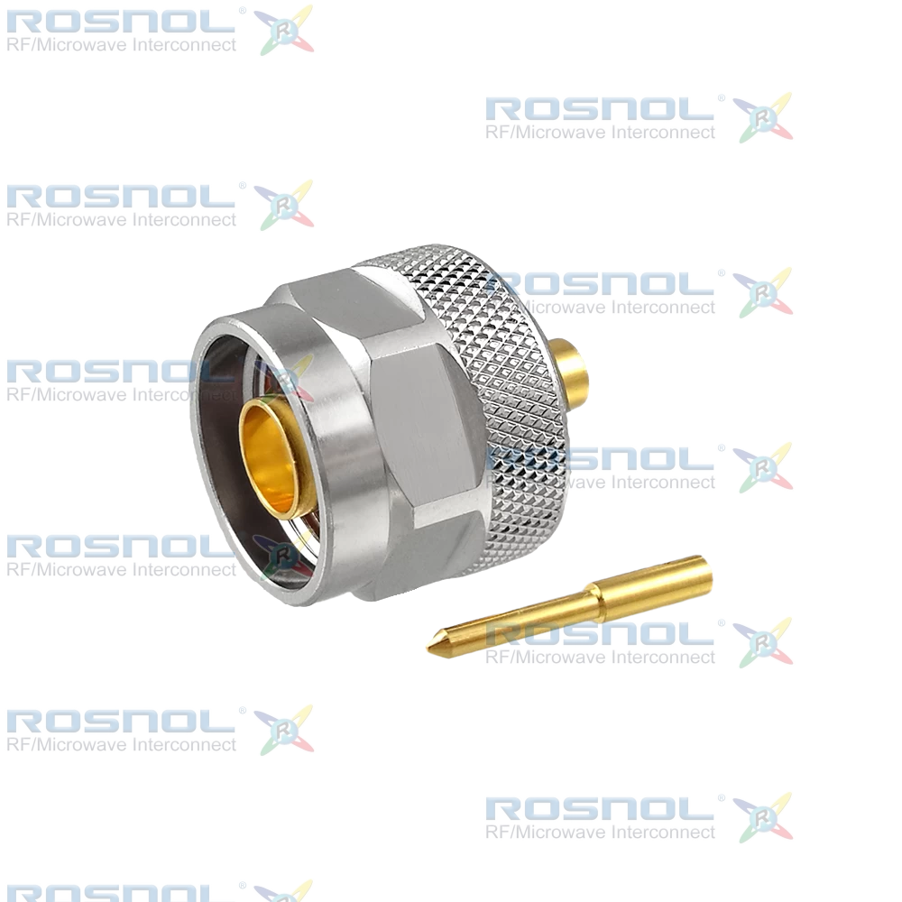 N Plug (Male) Straight Cable Connector for RSR-141, RSF-141, RSF-141-FEP, RSF-141-PVC, RG-402, BELDEN 1673A, BELDEN 1673J, DC-12GHz VSWR 1.20