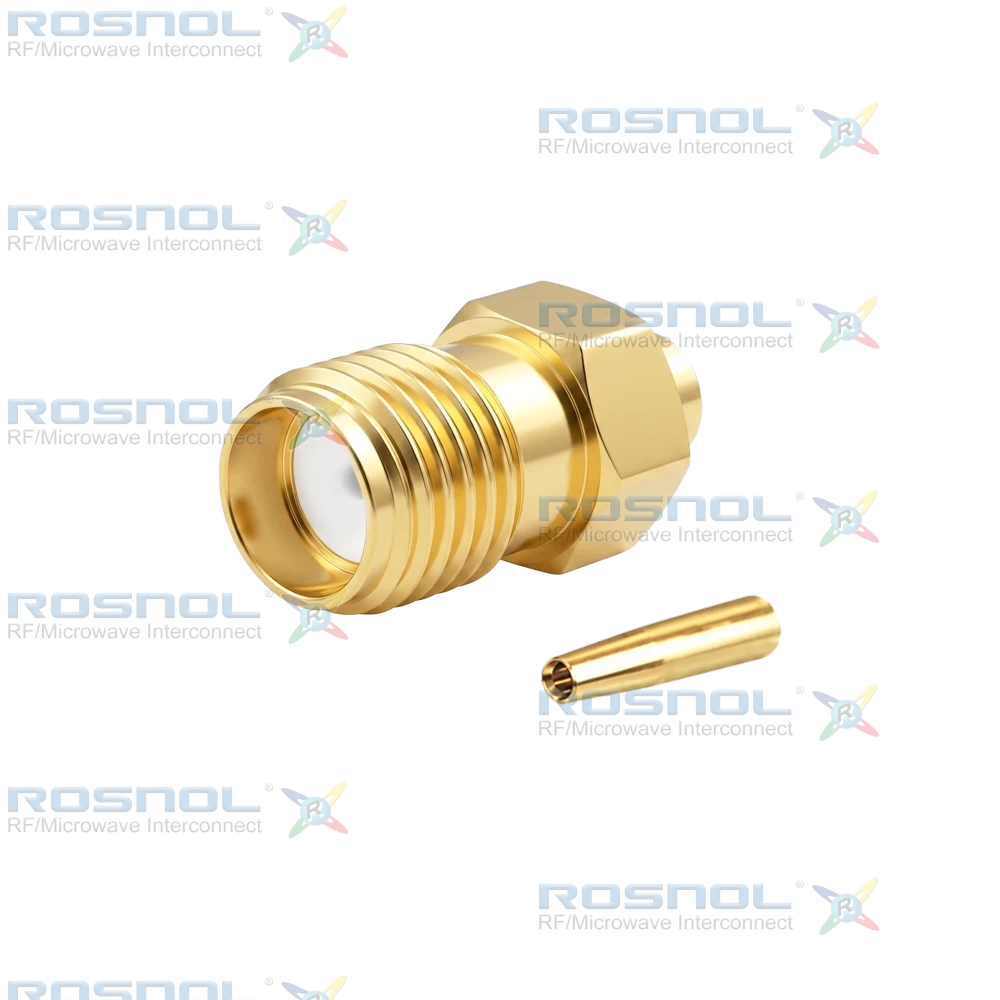 SMA Jack (Female) Straight Cable Connector for RSR-086, RSF-086, RSF-086-FEP, RSF-086-PVC, RG-405, EF-405, Belden 1671A, Belden 1671J, DC-18GHz VSWR1.20