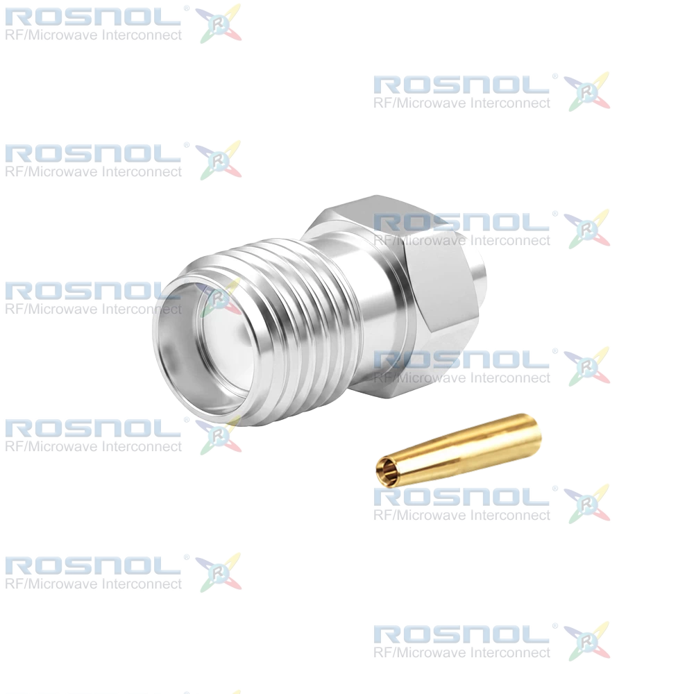 Precision SMA Jack (Female) Straight Cable Connector for SR-086, SF-086, RSF-086-FEP, RSF-086-PVC, RG-405,EF-405, BELDEN 1671A, BELDEN 1671J, DC-26.5GHz VSWR 1.20