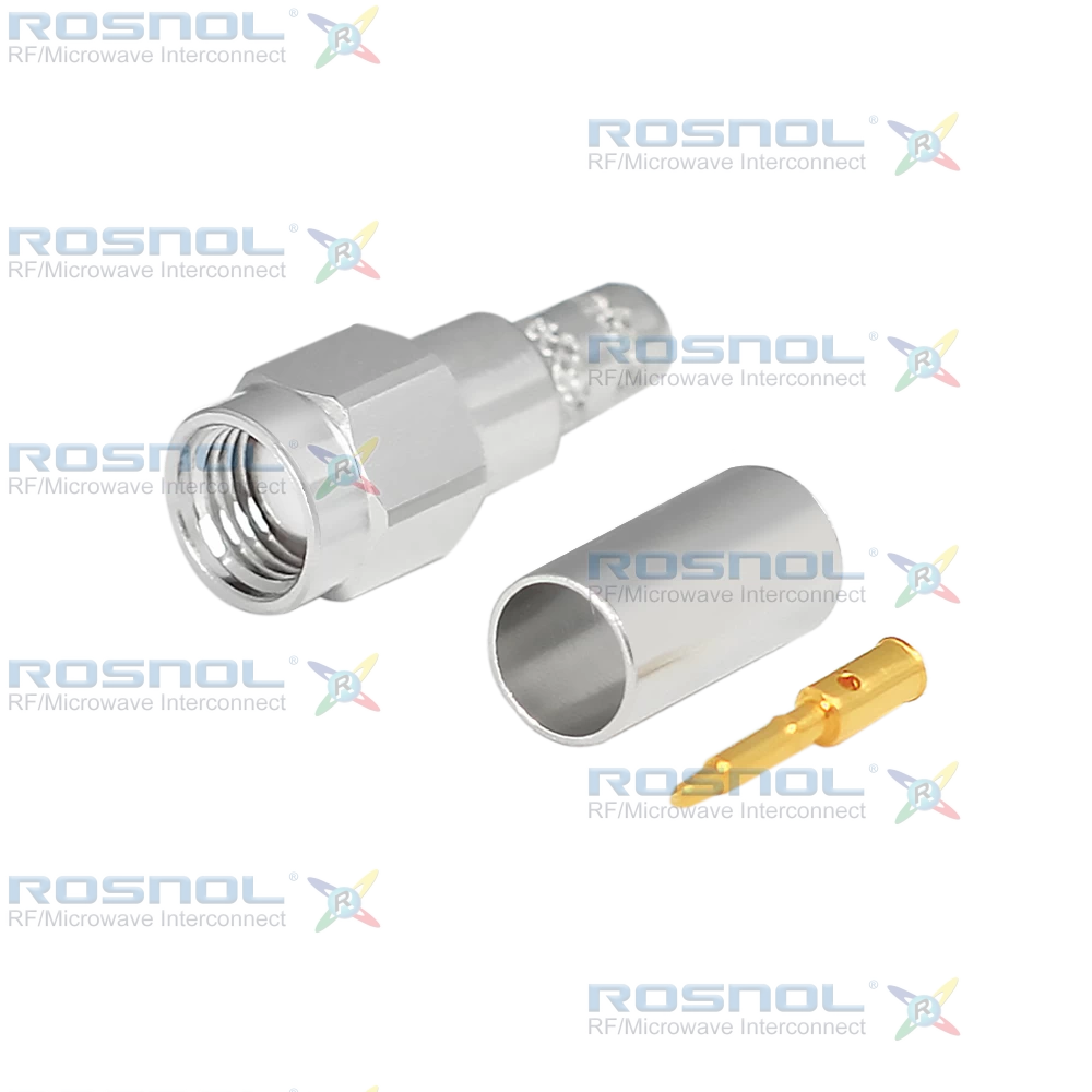 Non-Magnetic SMA Plug (Male) Cable Connector for RG58, RG303, RG141, LMR195, RNL195, DC-5 GHz VSWR 1.20