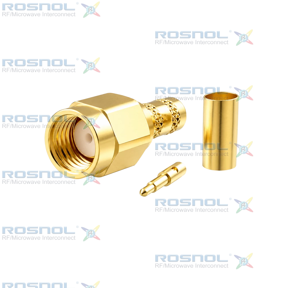 SMA Plug (Male) Straight Cable Connector for RG-142, RG-223, RG-400, DC-6.0 GHz VSWR 1.20