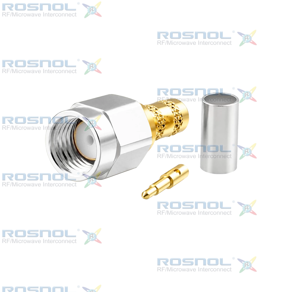 SMA Plug (Male) Straight Cable Connector for RG-142, RG-223, RG-400, DC-6.0 GHz VSWR 1.20