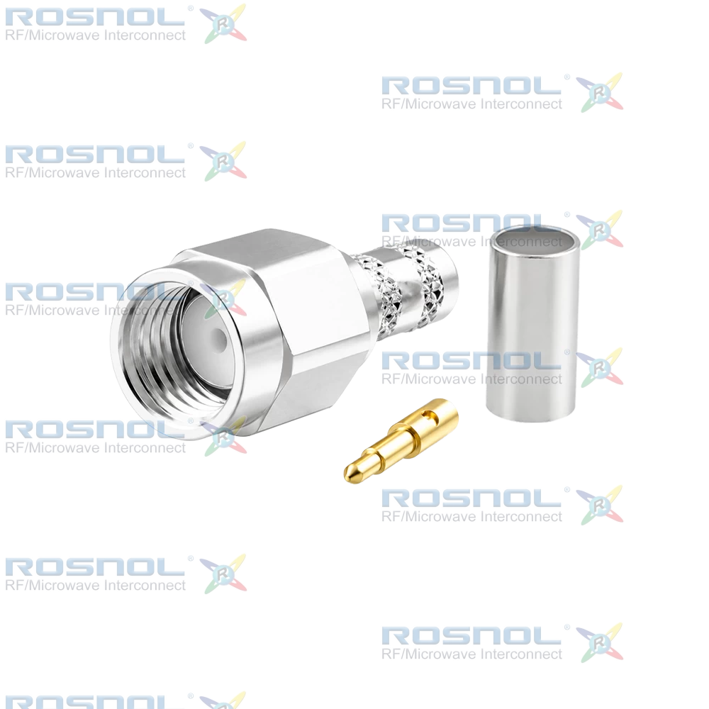 SMA Plug (Male) Straight Cable Connector for RG-142, RG-223, RG-400, DC-6.0 GHz VSWR 1.20