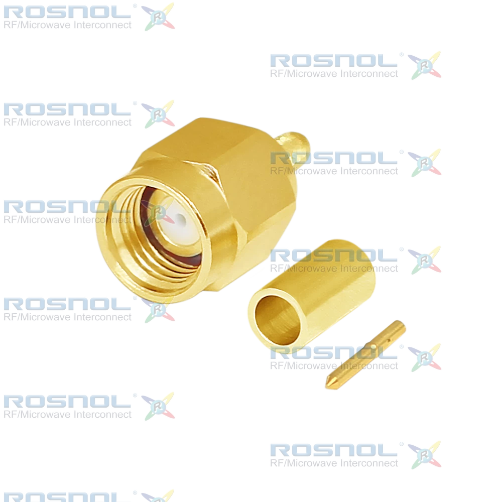 SMA Plug (Male) Cable Connector for RG-174, RG-188A, RG-316, BELDEN 7805, DC- 6 GHz VSWR 1.20