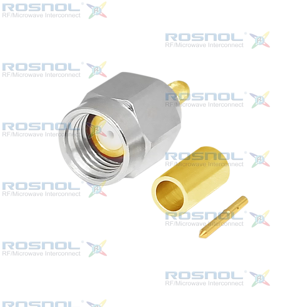 SMA Plug (Male) Cable Connector for RG-174, RG-188A, RG-316, BELDEN 7805, DC- 6 GHz VSWR 1.20