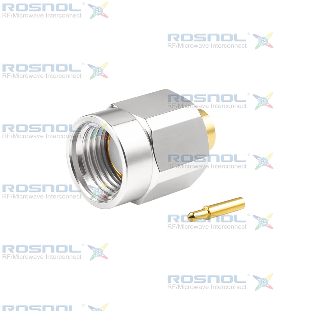 SMA Plug (Male) Straight Cable Connector for RSR-085, RSF-085, RSF-085-FEP, UT-85, RG-405/U, RTK- FS 085, RTK- Flex 405, BELDEN 1671A, DC-18GHz VSWR1.20