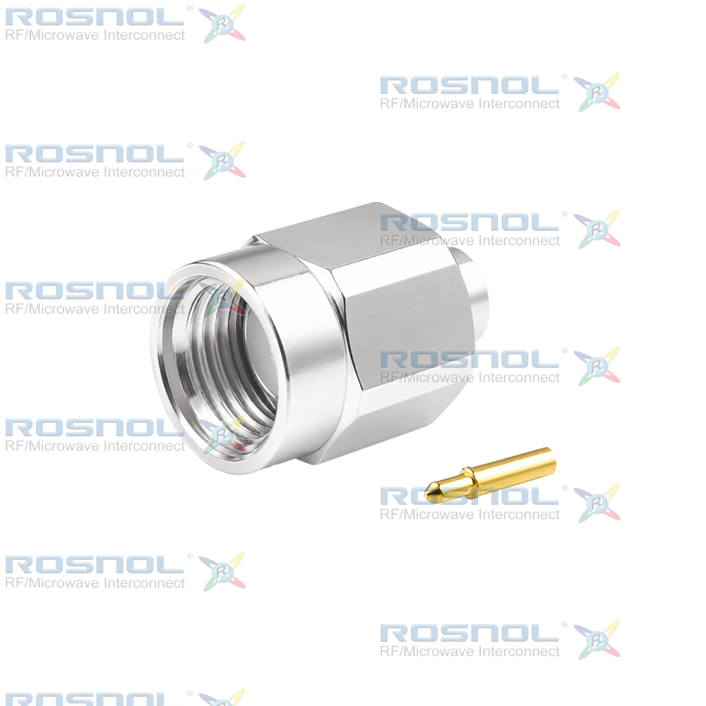 SMA Plug (Male) Straight Cable Connector for RSR-086, RSF-086, RSF-086-FEP, RSF-086-PVC, RG-405, EF-405, BELDEN 1671A, BELDEN 1671J, DC-18GHz VSWR1.20