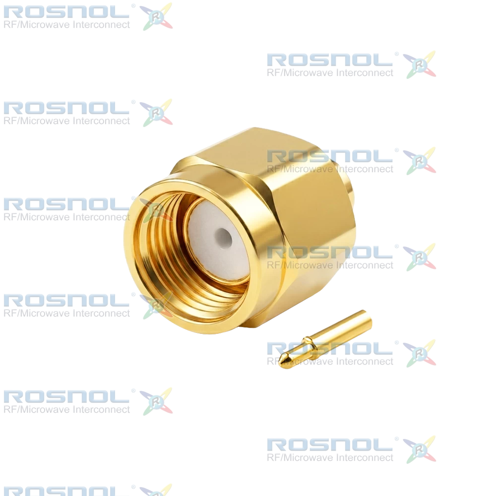 SMA Plug (Male) Straight Cable Connector for RSR-141, RSF-141, RSF-141-FEP, RSF-141-PVC, RG-402, EF-402, BELDEN 1673A, BELDEN 1673J, DC-18GHz VSWR1.20