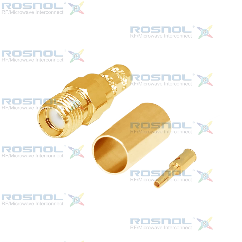SMA Jack (Female) Straight Cable Connector for RG-58, RG-58A, RG-58C, RG-141, RG-303, BELDEN 7806A, BELDEN 9907, LMR-195, RNL-195, DC-6GHz