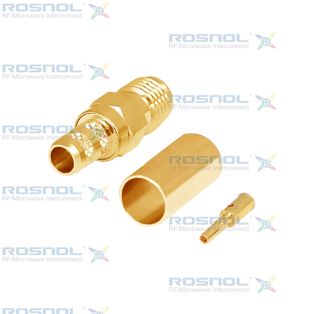 SMA Jack (Female) Straight Cable Connector for RG-58, RG-58A, RG-58C, RG-141, RG-303, BELDEN 7806A, BELDEN 9907, LMR-195, RNL-195, DC-6GHz