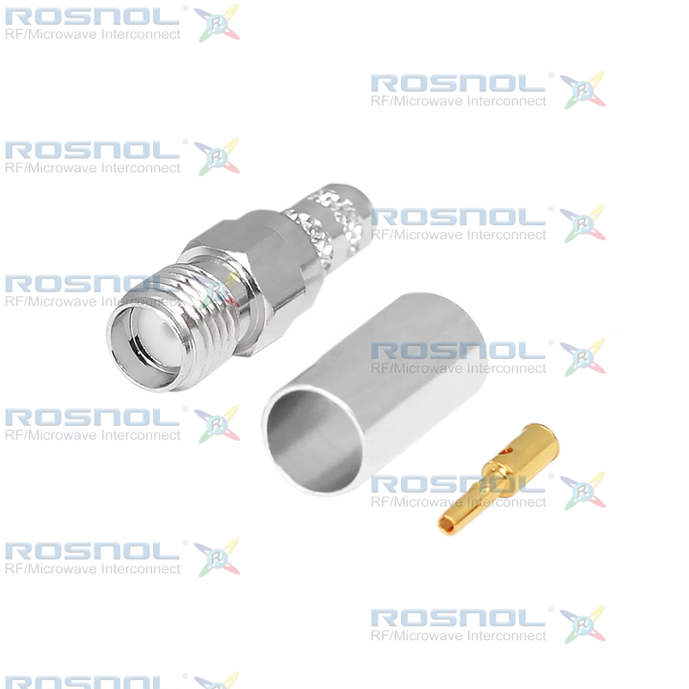 SMA Jack (Female) Straight Cable Connector for RG-58, RG-58A, RG-58C, RG-141, RG-303, BELDEN 7806A, BELDEN 9907, LMR-195, RNL-195, DC-6GHz