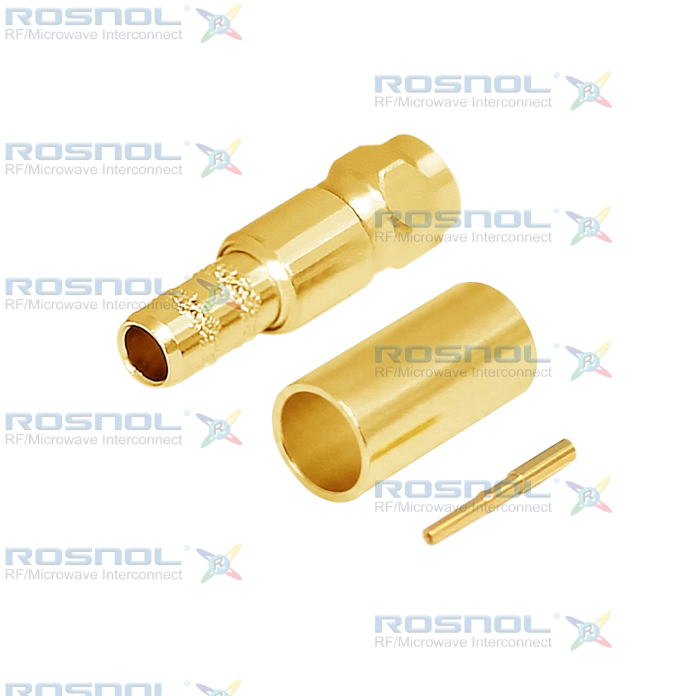 SMC Plug (Male) Straight Cable connector for RG-58, RG-58A, RG-58C, RG-141, RG-303, BELDEN 7806A, BELDEN 9907, LMR-195, RNL-195, DC-6GHz VSWR1.22