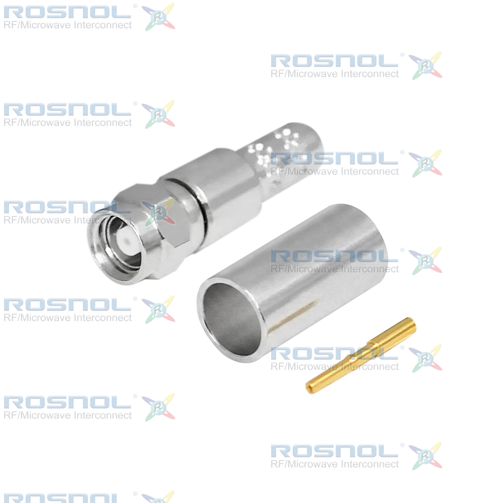 SMC Plug (Male) Straight Cable connector for RG-58, RG-58A, RG-58C, RG-141, RG-303, BELDEN 7806A, BELDEN 9907, LMR-195, RNL-195, DC-6GHz VSWR1.22