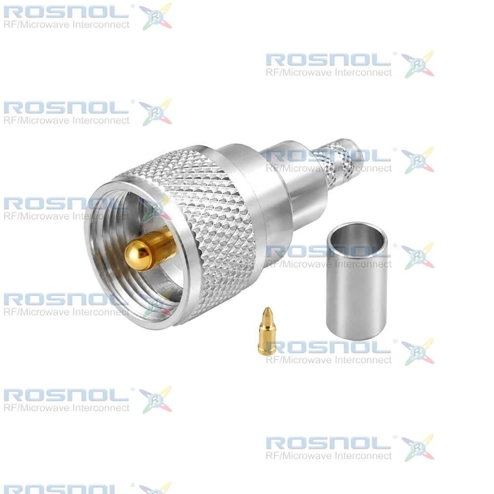 UHF Plug (Male) Cable Connector for LMR-240, RNL-240, Belden H155, DC-300MHz