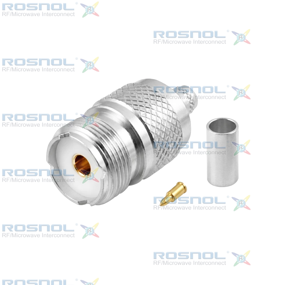 UHF Jack (Female) Cable Connector for LMR-240, RNL-240, Belden H155, DC-300MHz