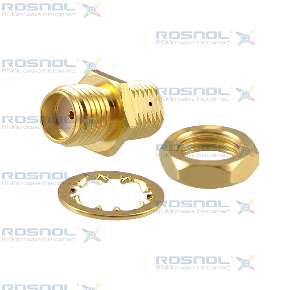 SMA Jack (Female) Bulkhead Straight Connector, DC-18 GHz VSWR1.25