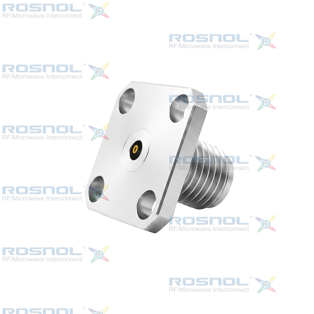 2.92mm Jack (Female) Straight Field Replaceable Connector 4 Hole Flange, 8.64mm (.340 inch) DC-40GHz VSWR1.15