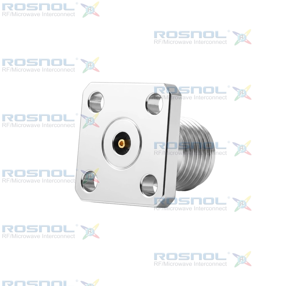 2.92mm Jack (Female) Straight Field Replaceable Connector 4 Hole Flange, 6.35mm (.250 inch) DC-40GHz VSWR1.15