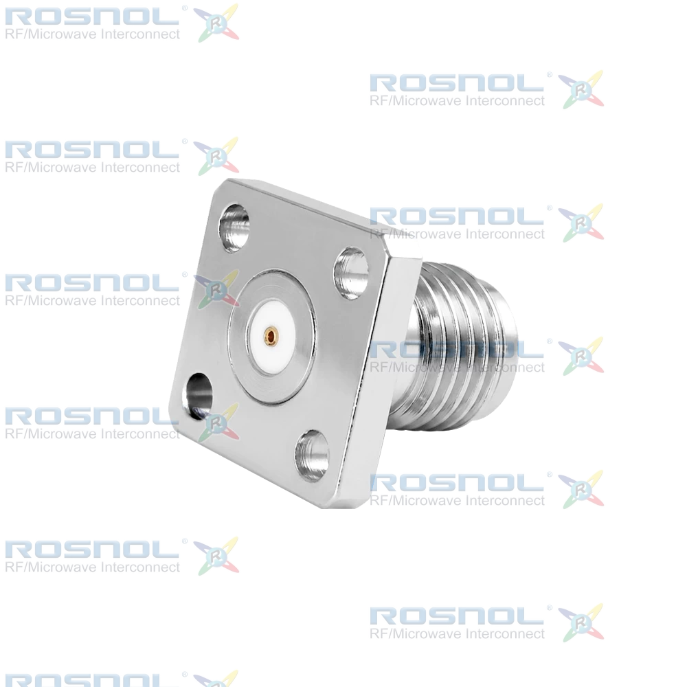 Precision SMA Jack (Female) Straight Field Replaceable Connector 4 Hole Flange, 6.35mm (.250 inch) DC-27GHz VSWR1.15