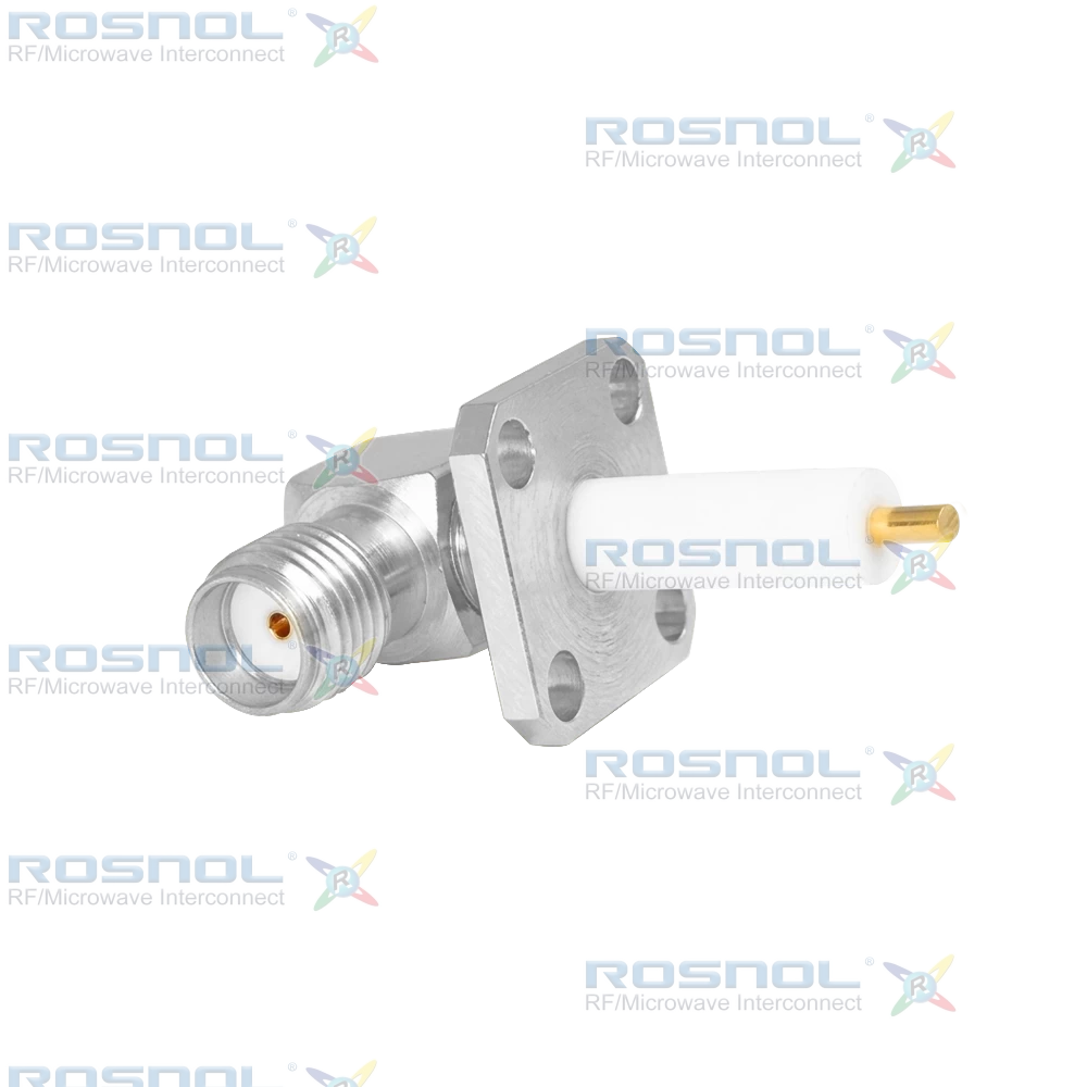 SMA Jack (Female) Right Angle Connector 4 Hole Flange, 8.64mm (.340 inch) DC-18GHz VSWR1.30