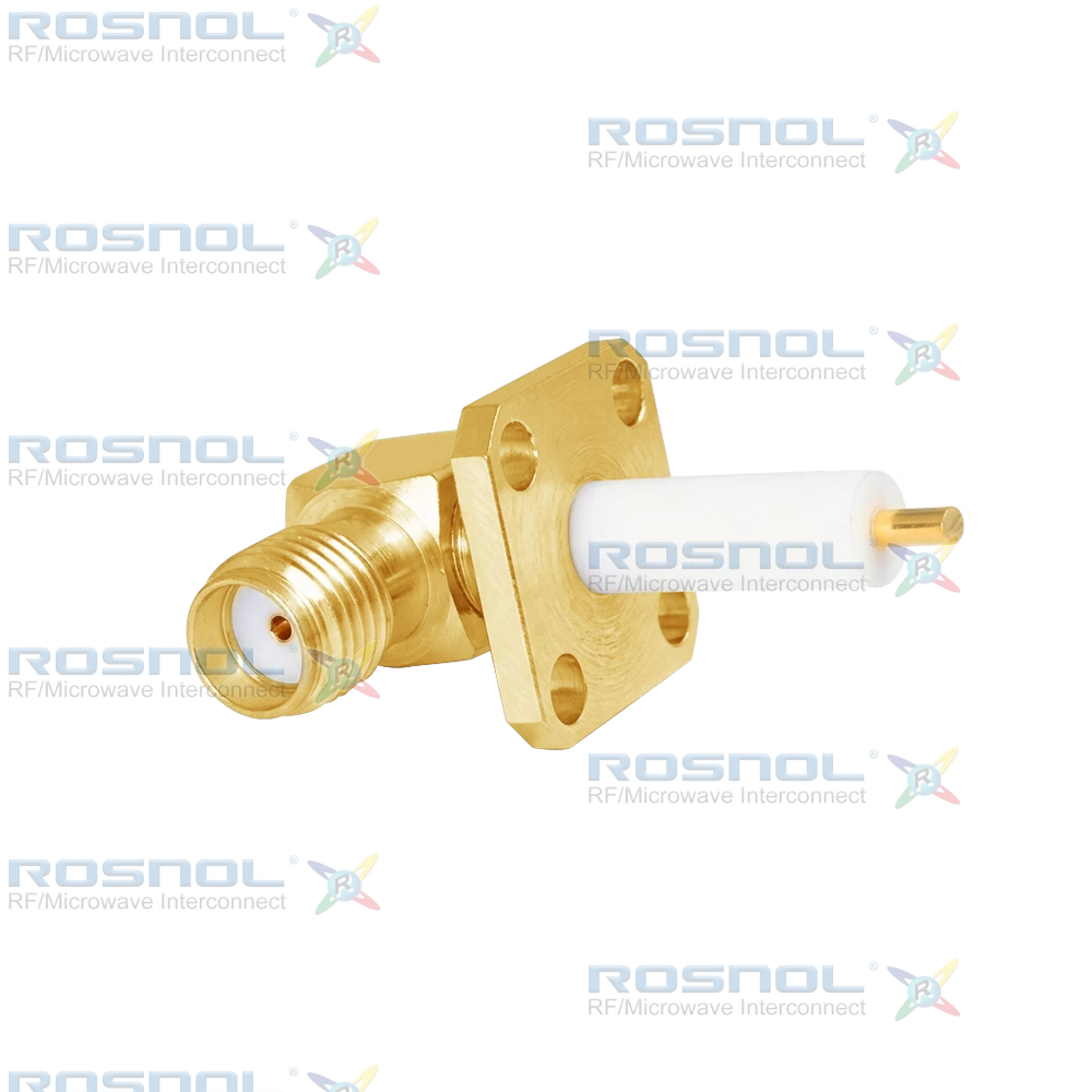 SMA Jack (Female) Right Angle Connector 4 Hole Flange, 8.64mm (.340 inch) DC-18GHz VSWR1.30