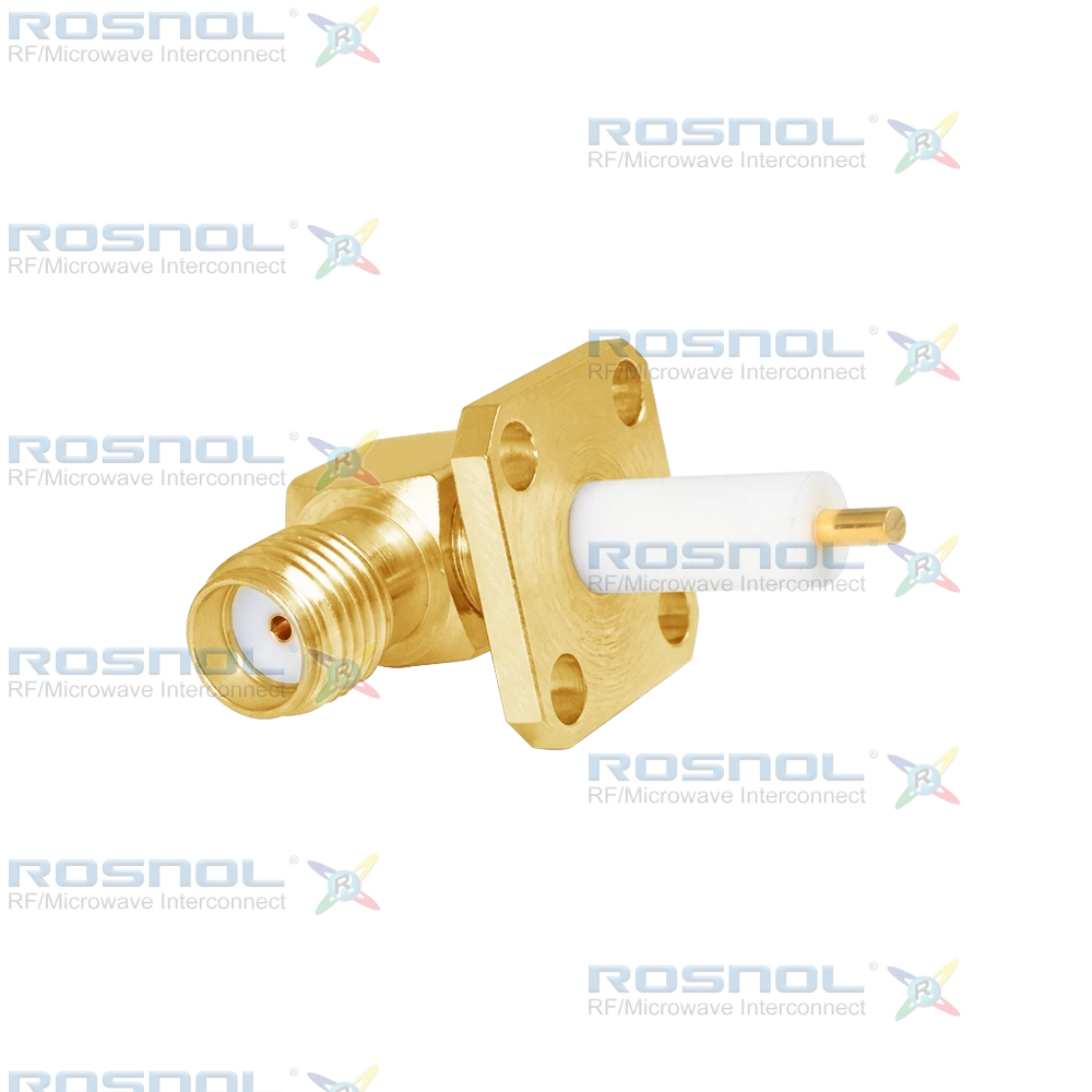 SMA Jack (Female) Right Angle Connector 4 Hole Flange, 8.64mm (.340 inch) DC-18GHz VSWR1.30