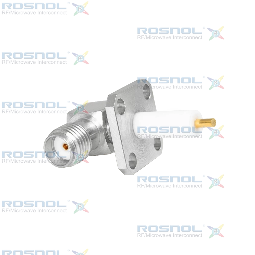 SMA Jack (Female) Right Angle Connector 4 Hole Flange, 8.64mm (.340 inch) DC-18GHz VSWR1.30