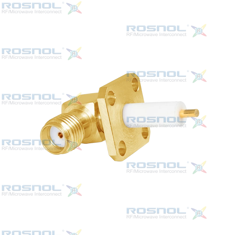 SMA Jack (Female) Right Angle Connector 4 Hole Flange, 8.64mm (.340 inch) DC-18GHz VSWR1.30