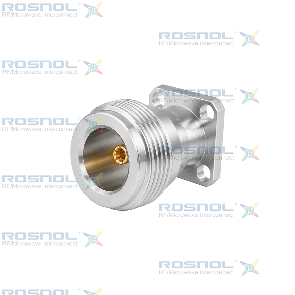 N Jack (Female) Straight Connector 4 Hole Flange, 8.64mm (.340 inch) DC-11GHz VSWR1.20