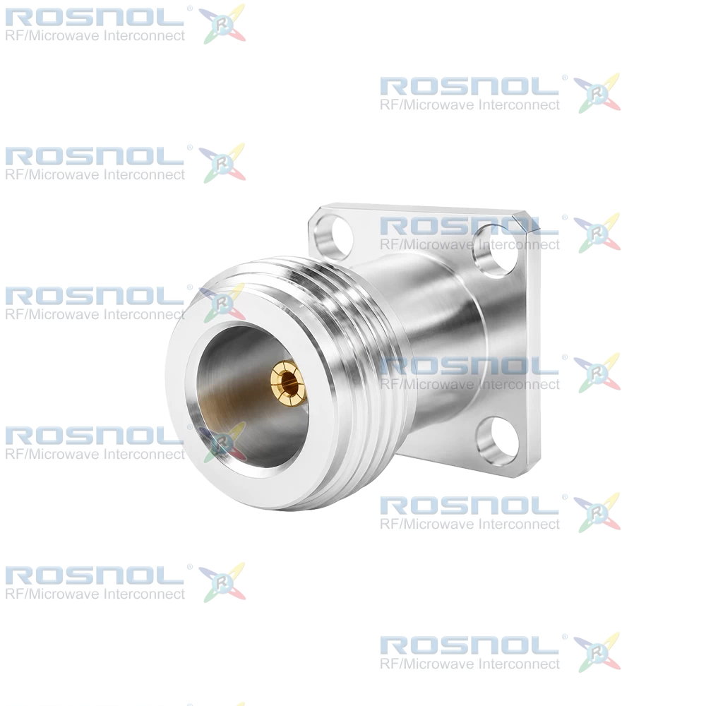 N Jack (Female) Straight Connector 4 Hole Flange, 12.7mm (.500 inch  DC-5GHz VSWR1.10