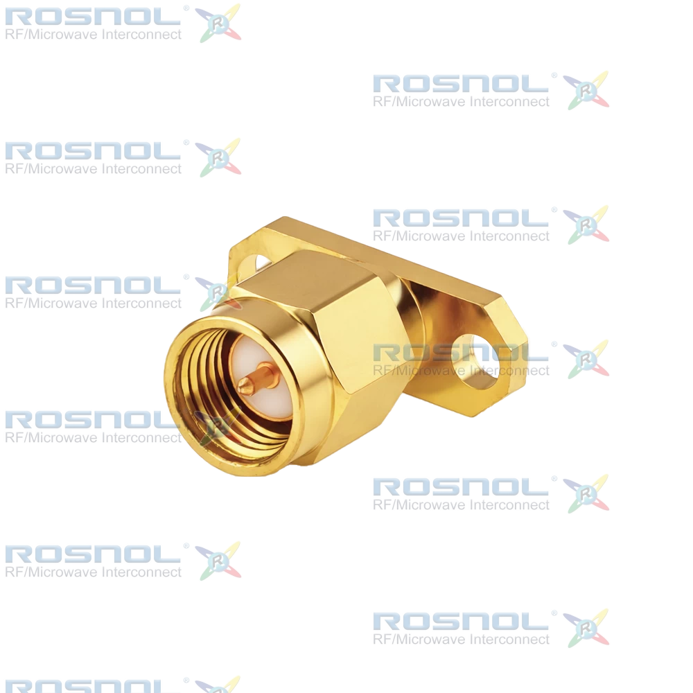 SMA Plug (Male) Straight Connector 2 Hole Flange, 12.22mm (.481 inch) DC-18GHz VSWR1.30