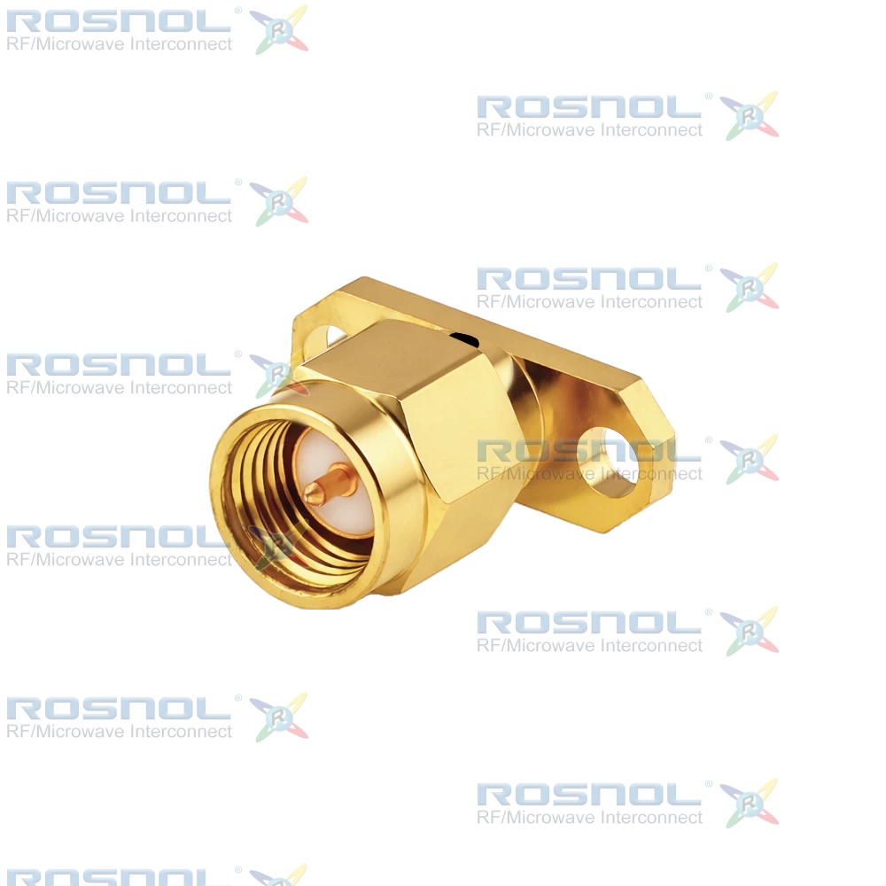 SMA Plug (Male) Straight Connector 2 Hole Flange, 12.22mm (.481 inch) DC-18GHz VSWR1.30