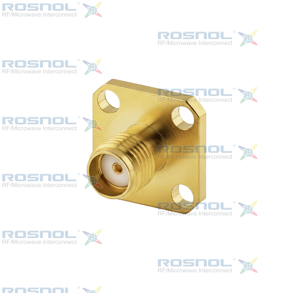 SMA Jack (Female) Straight Connector 4 Hole Flange, 8.64mm (.340 inch) DC-18GHz VSWR1.30